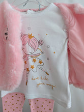 Load image into Gallery viewer, Baby Girls Faux Fur Gilet, Top &amp; Legging Outfit
