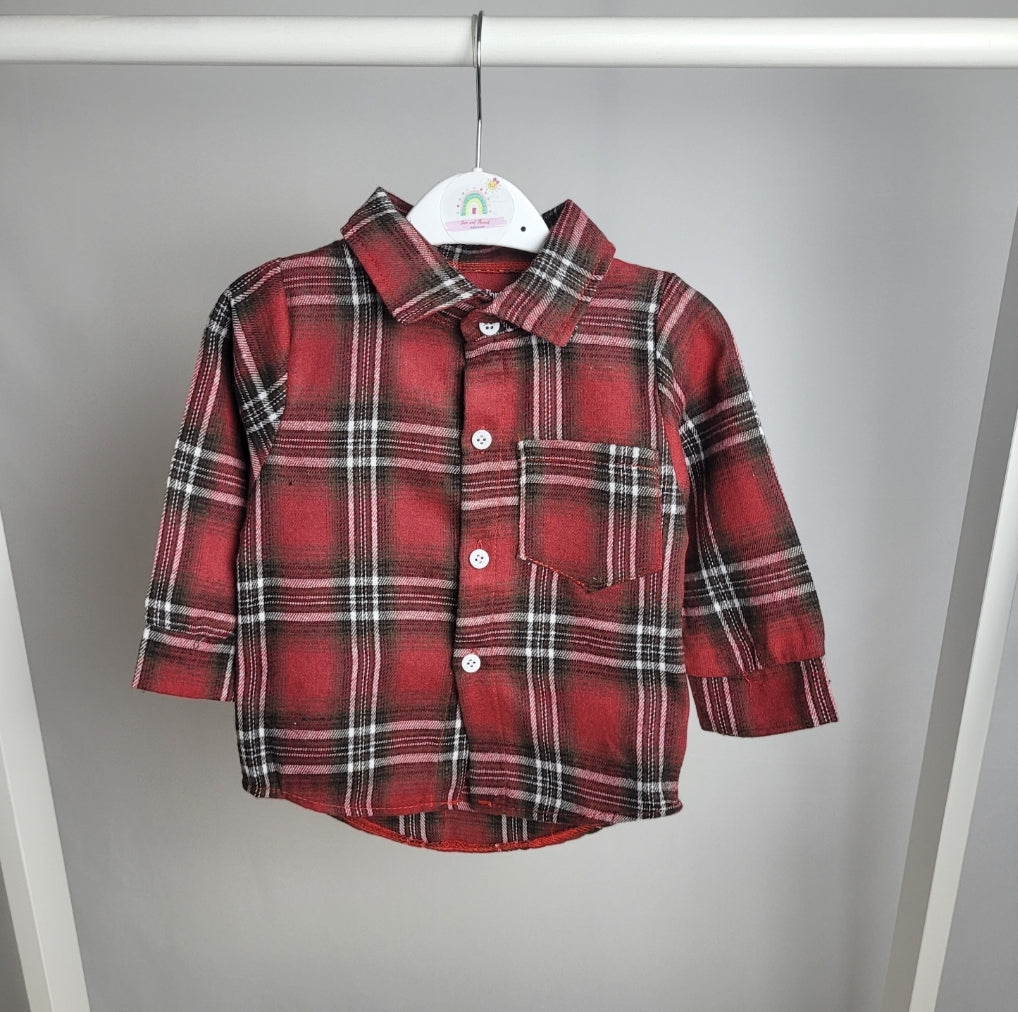 Boys Red Tartan Shirt