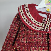 Load image into Gallery viewer, Red Tweed Dress and Jacket Set
