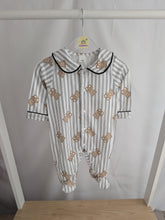 Load image into Gallery viewer, Stripe Teddy Bear Sleepsuit
