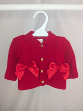 Load image into Gallery viewer, Baby Girls Double Bow Knitted Cardigan-Red
