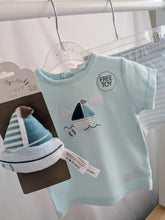 Load image into Gallery viewer, Baby Boys Boat T-Shirt, Shorts &amp; Plush Toy Set
