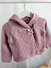 Load image into Gallery viewer, Baby Girls Double Knit Hooded Wrap Cardigan
