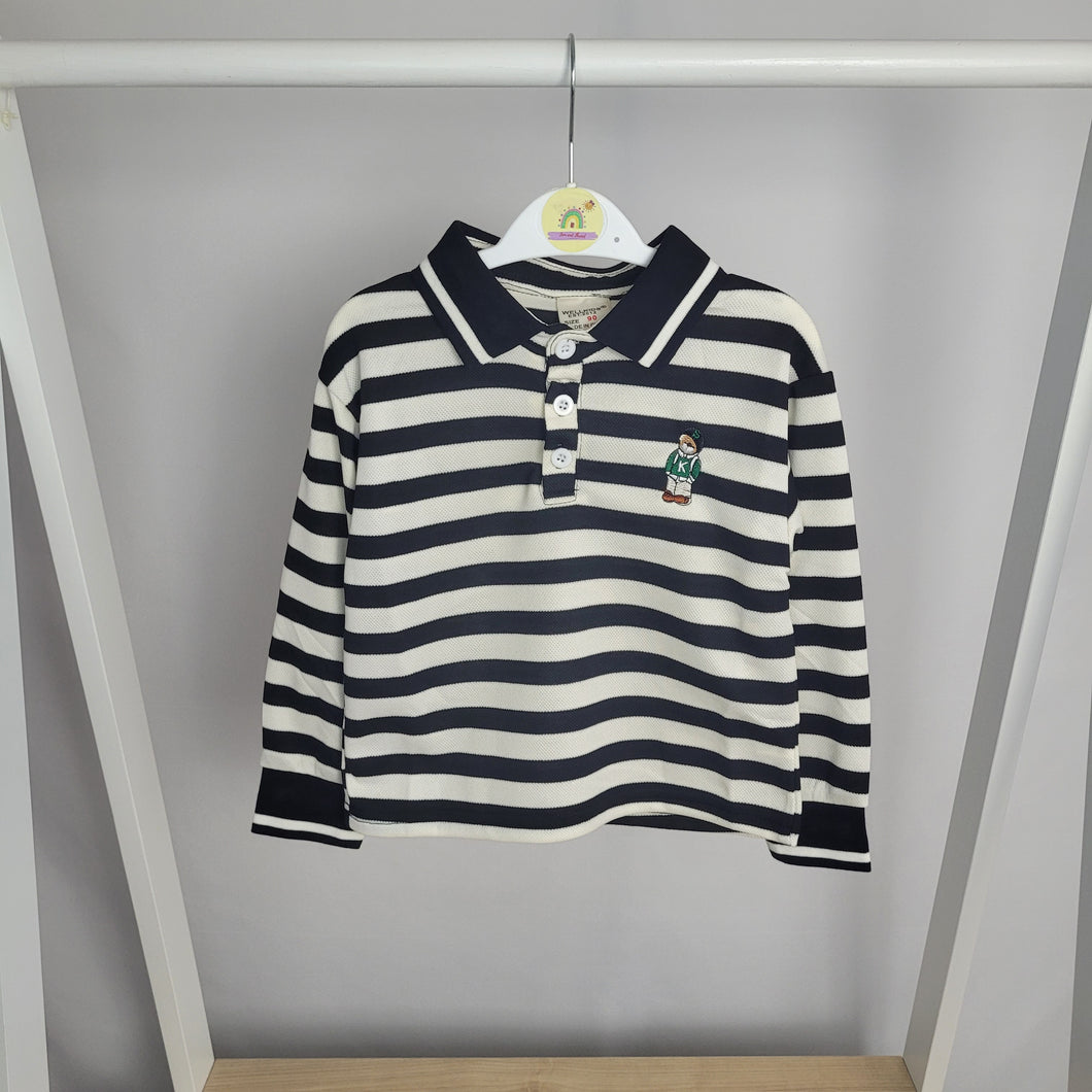 Striped Polo Top/Teddy