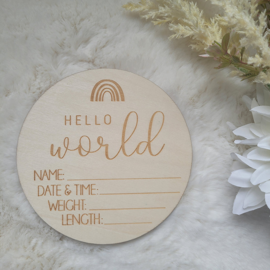 Wooden Baby Announcement Plaque-Large