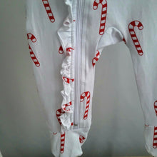 Load image into Gallery viewer, Baby Girls Candy Cane Onesie &amp; Headband
