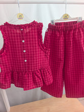 Load image into Gallery viewer, Girls Hot Pink Gingham Set
