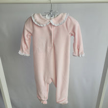 Load image into Gallery viewer, Baby Girls Pleated Bib Velour All In One
