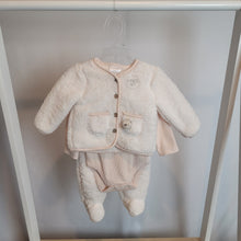 Load image into Gallery viewer, Baby Unisex Borg Jacket, Trouser &amp; Ribbed Bodysuit Outfit

