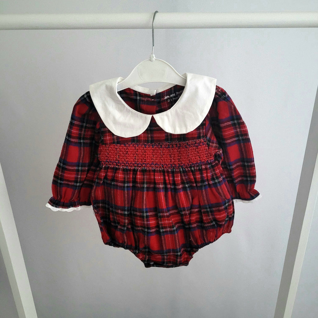 Tartan Smocked Romper