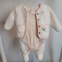 Load image into Gallery viewer, Baby Unisex Borg Jacket, Trouser &amp; Ribbed Bodysuit Outfit

