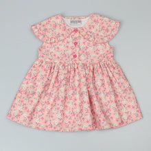 Load image into Gallery viewer, Baby Girls Pink Ditsy Print Lined Dress
