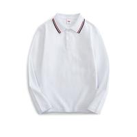 Kids Long-sleeve White Polo Shirt