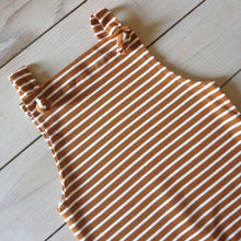 Load image into Gallery viewer, Baby Unisex Brown Striped Dungarees
