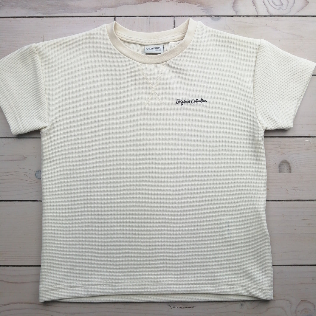 Boys Biege Waffle Style T-shirt