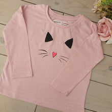 Load image into Gallery viewer, Baby girls pink cat long sleeve top
