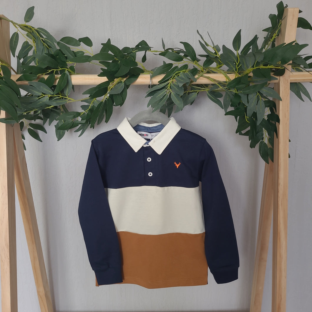 Navy and Tan Rugby Shirt