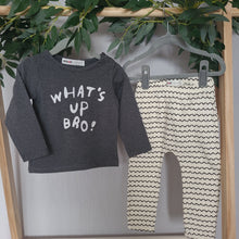 Load image into Gallery viewer, Grey and White What&#39;s Up Bro Set
