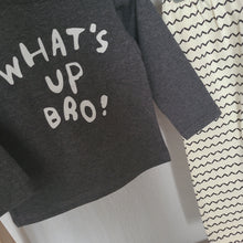 Load image into Gallery viewer, Grey and White What&#39;s Up Bro Set
