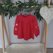 Load image into Gallery viewer, Girls Red Embroidered dress
