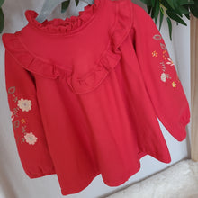 Load image into Gallery viewer, Girls Red Embroidered dress
