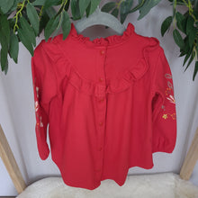 Load image into Gallery viewer, Girls Red Embroidered dress
