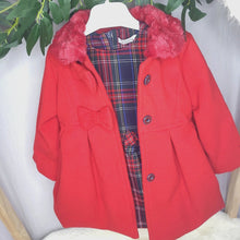 Load image into Gallery viewer, Tartan Dress and Red Coat Set
