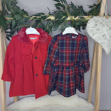 Load image into Gallery viewer, Tartan Dress and Red Coat Set
