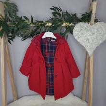 Load image into Gallery viewer, Tartan Dress and Red Coat Set
