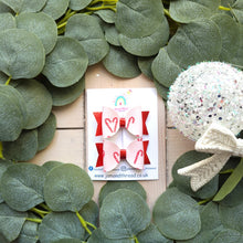 Load image into Gallery viewer, Pink Candy Cane Bow Duo
