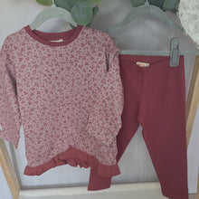 Load image into Gallery viewer, Girls Pink 2 Piece Floral set
