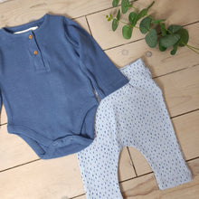 Load image into Gallery viewer, 2 Piece Dusty Blue Ribbed Legging Set
