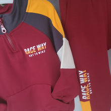 Load image into Gallery viewer, Boys Maroon 1/4 Zip Jogger Set

