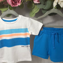 Load image into Gallery viewer, Minoti Blue and White T-Shirt And Short Set
