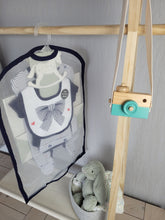 Load image into Gallery viewer, Baby girls navy stripe 6 piece gift set
