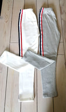 Load image into Gallery viewer, Girls Stripe Leggings with side stripe detail
