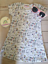 Load image into Gallery viewer, Girls Summer Multi slogan Style Dress
