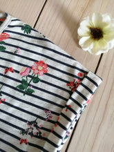 Load image into Gallery viewer, Girls Grey Floral Stripe Dress
