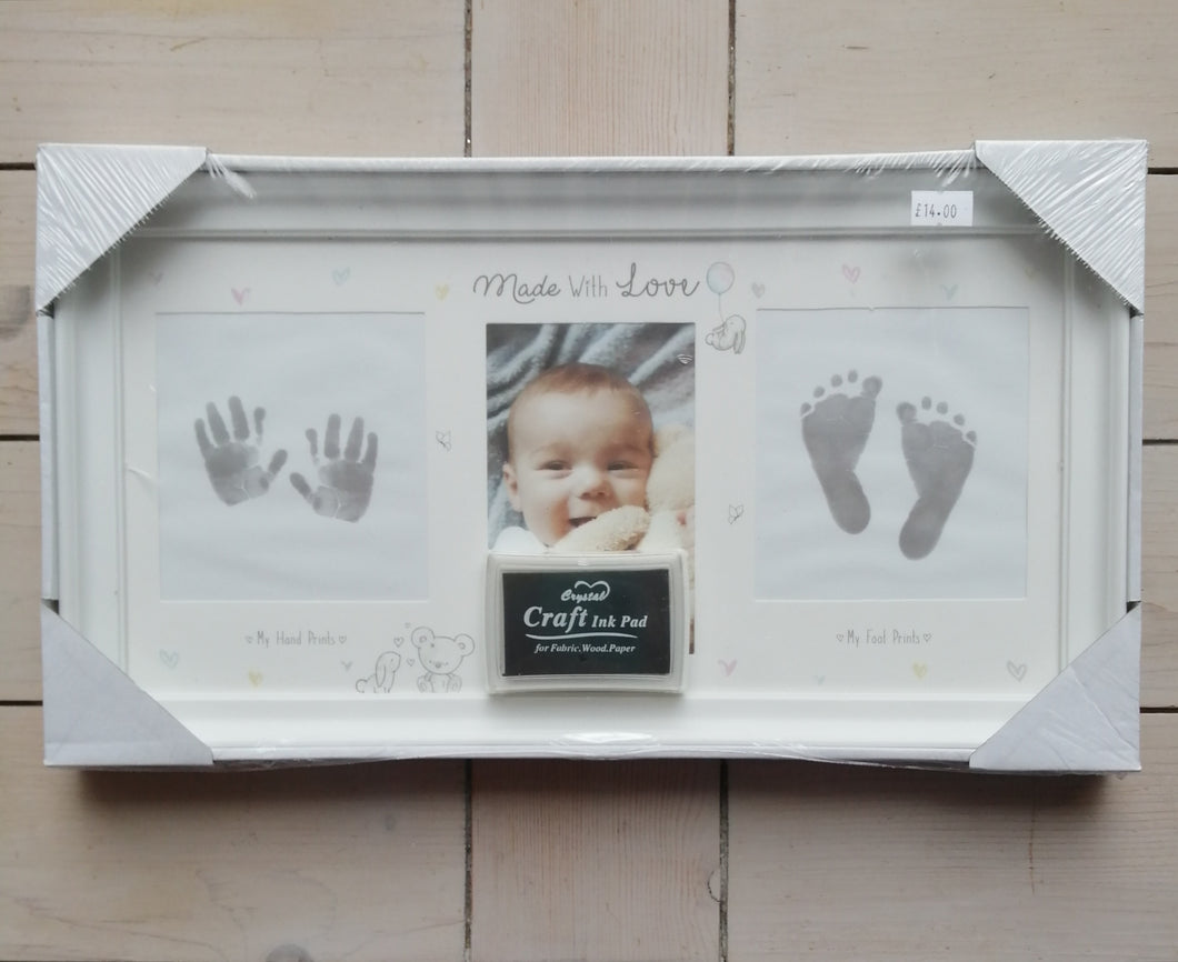 Hand and foot print photo frame