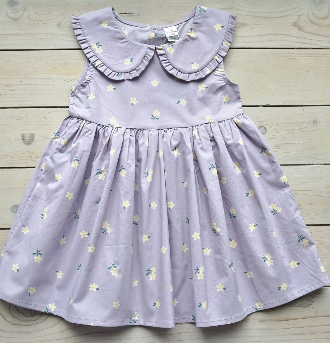 Lilac Floral Dress With Peter Pan Collar