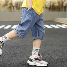 Load image into Gallery viewer, Kid Boys Short Blue Denim Jeans
