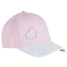 Load image into Gallery viewer, Girls Cap With Glitter Peak &amp; Heart (2-6 Years)
