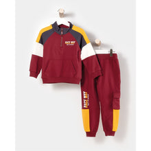 Load image into Gallery viewer, Boys Maroon 1/4 Zip Jogger Set
